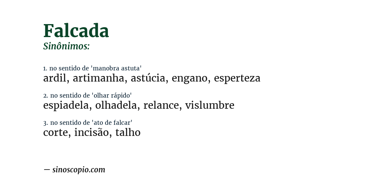 Sinônimo de falcada