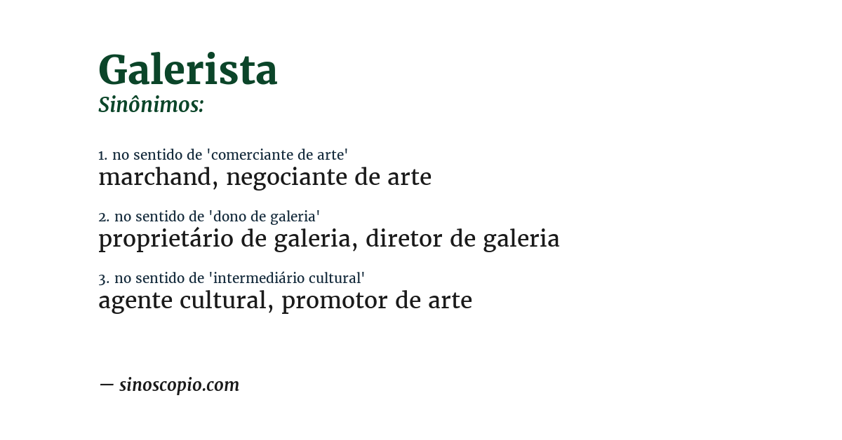 Sinônimo de galerista