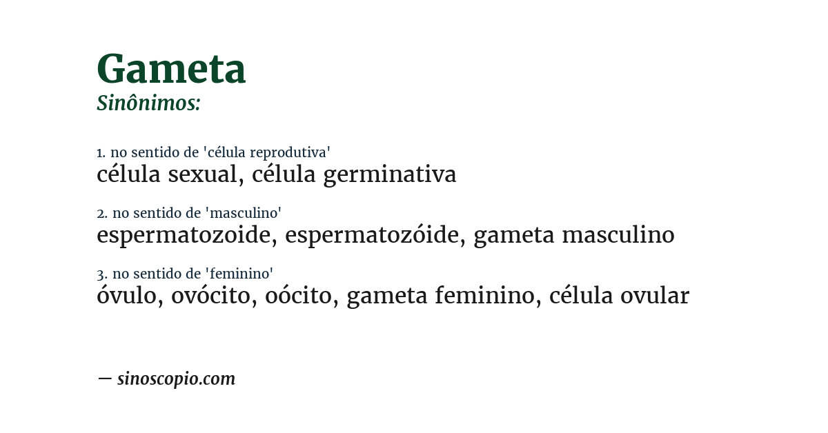 Sinônimo de gameta