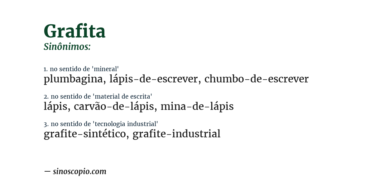 Sinônimo de grafita