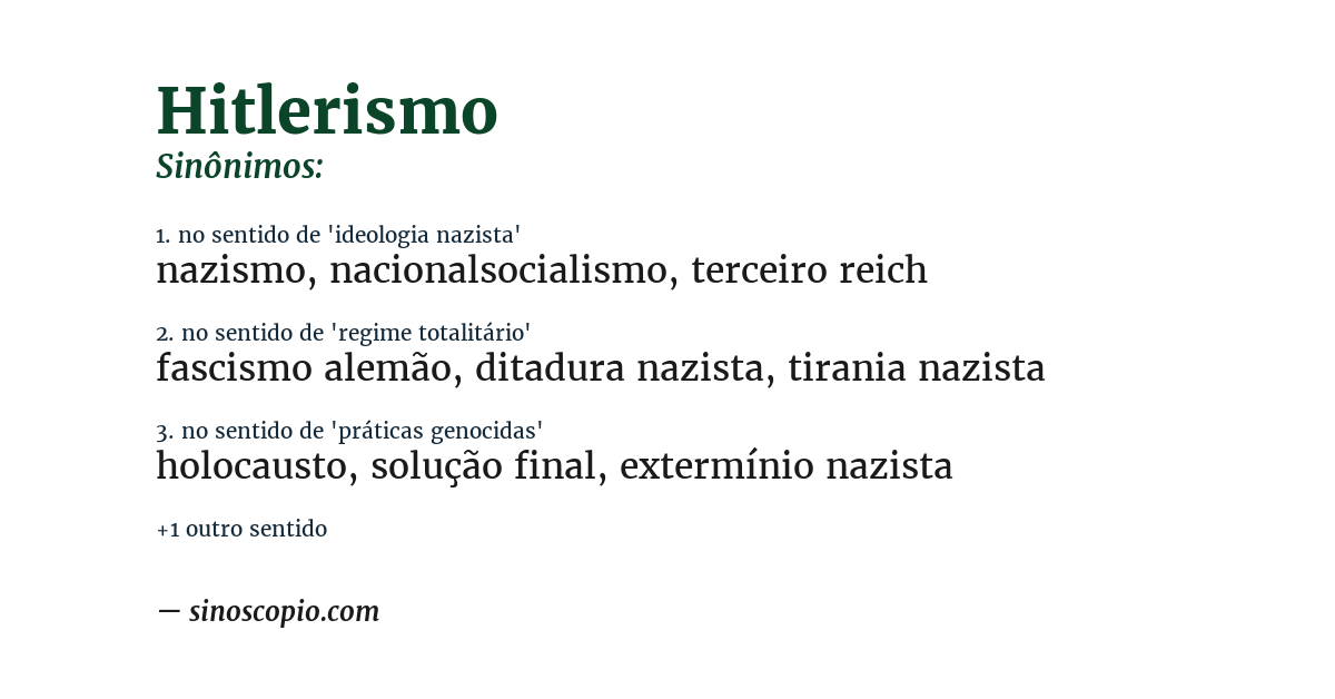 Sinônimo de hitlerismo