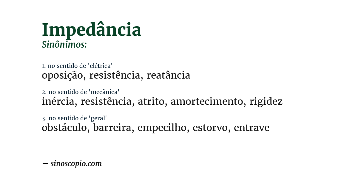 Sinônimo de impedância