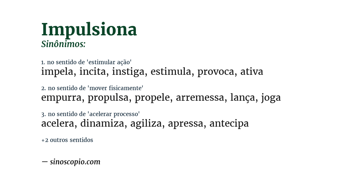 Sinônimo de impulsiona