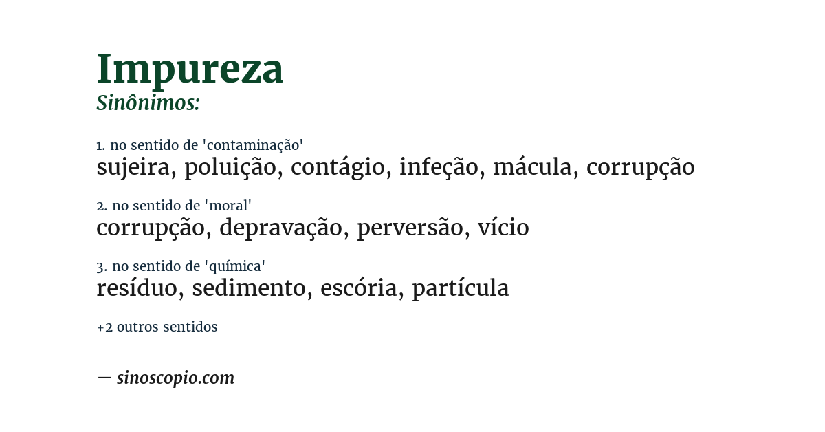 Sinônimo de impureza