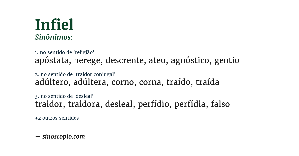 Sinônimo de infiel