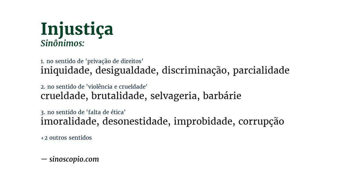 Sinônimo de injustiça