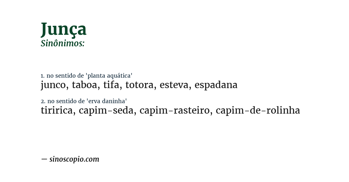 Sinônimo de junça