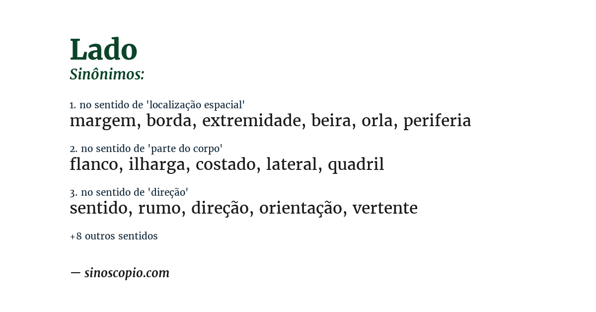 Sinônimo de lado