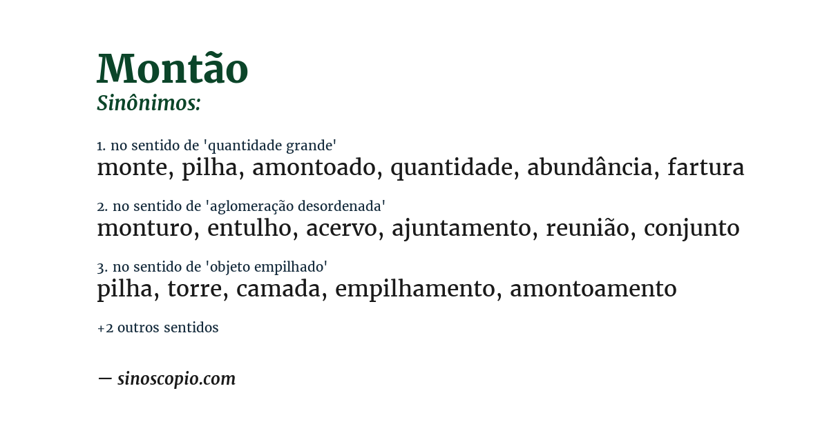 Sinônimo de montão