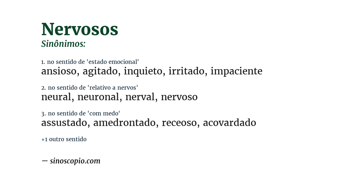 Sinônimo de nervosos