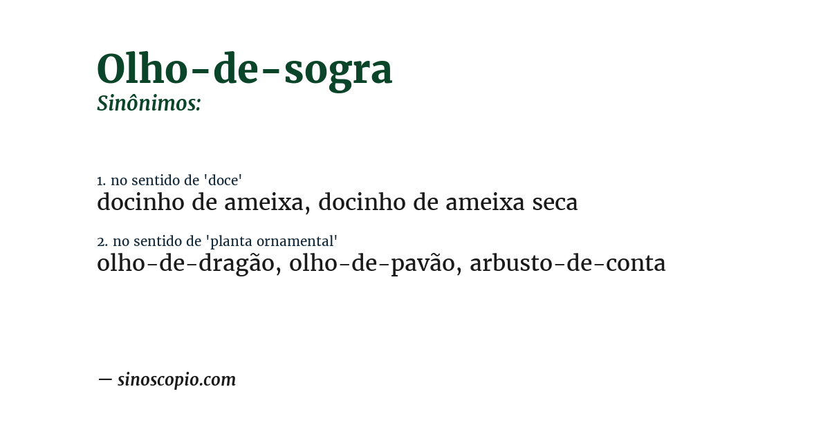 Sinônimo de olho-de-sogra