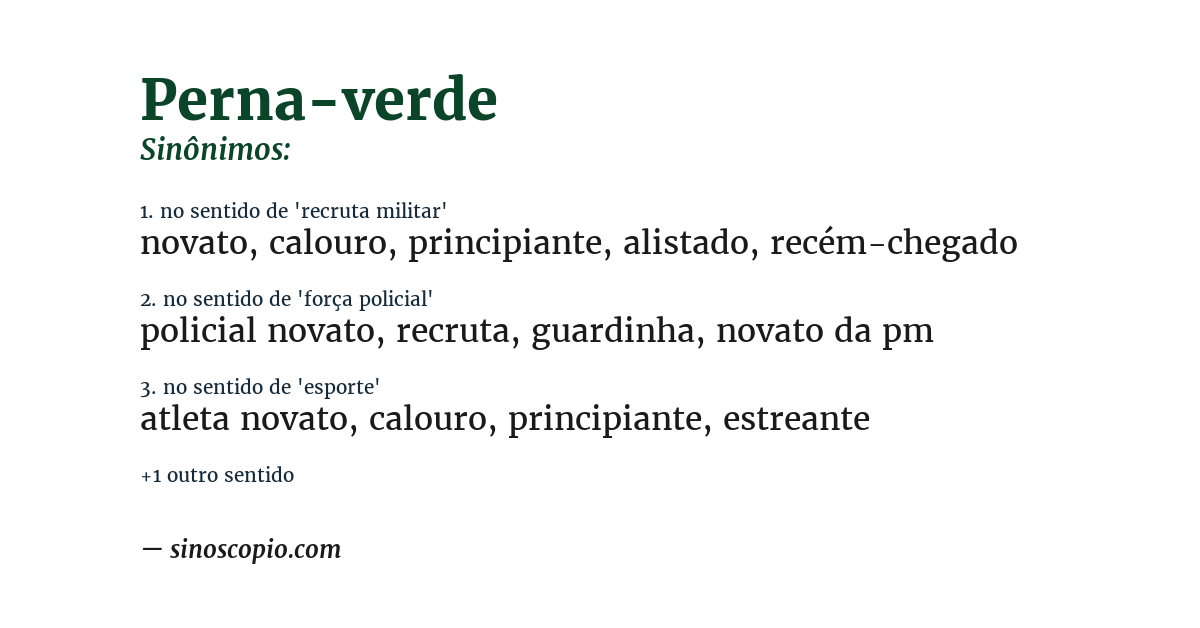 Sinônimo de perna-verde