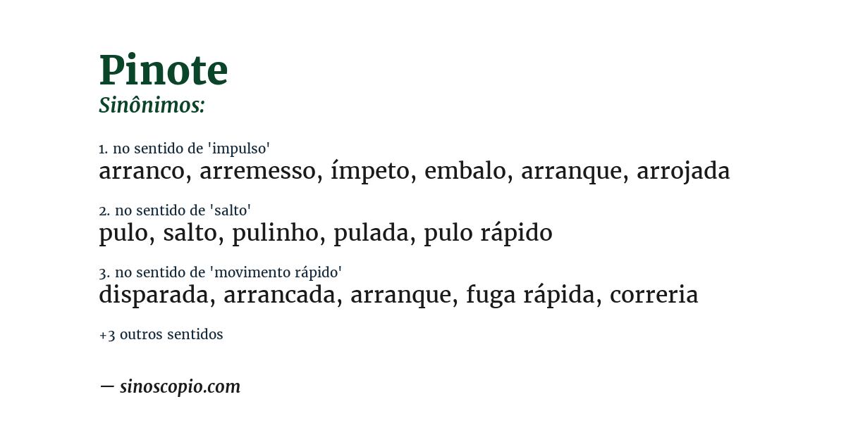 Sinônimo de pinote