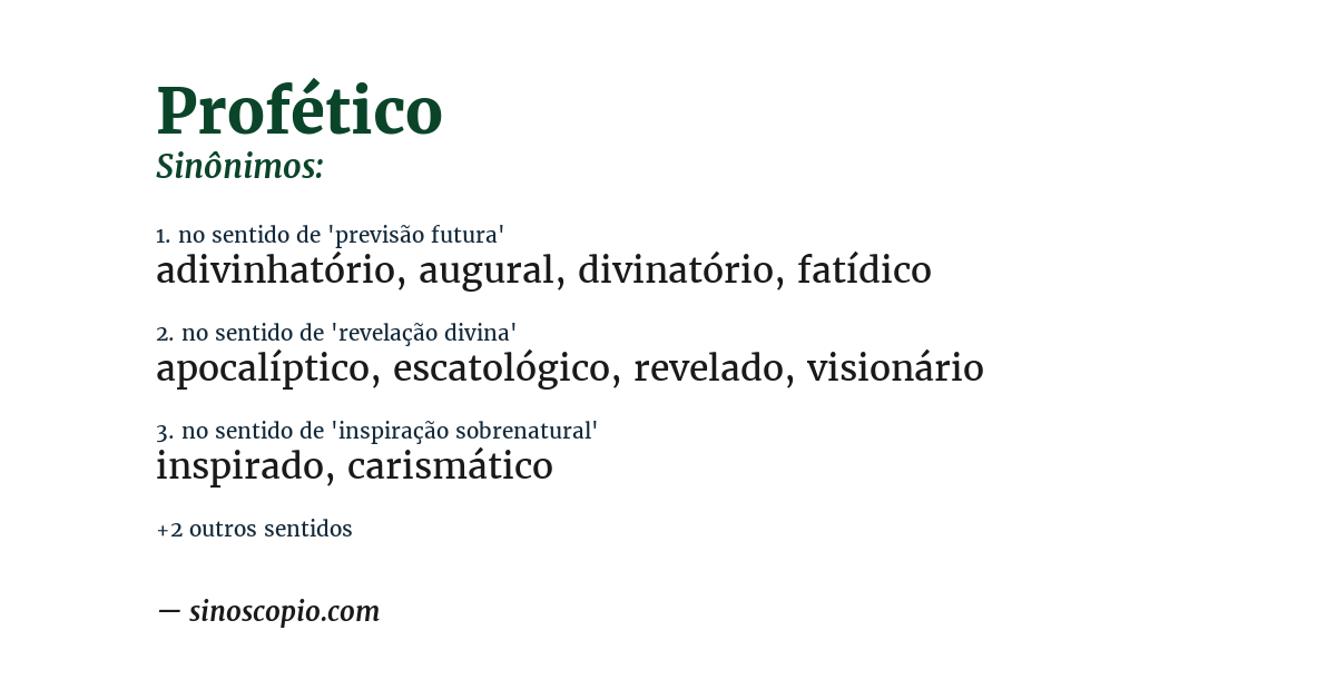 Sinônimo de profético