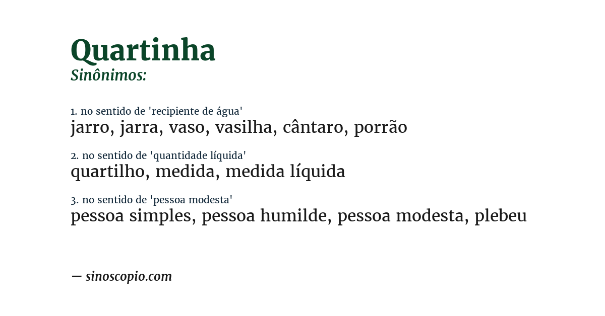 Sinônimo de quartinha