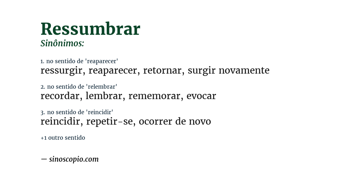 Sinônimo de ressumbrar