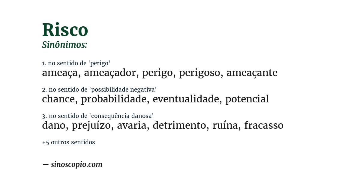 Sinônimo de risco