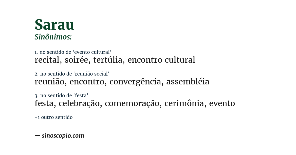 Sinônimo de sarau