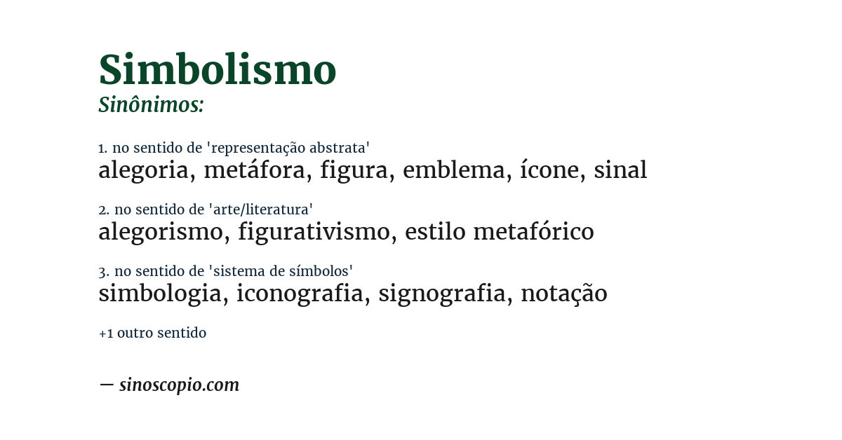 Sinônimo de simbolismo