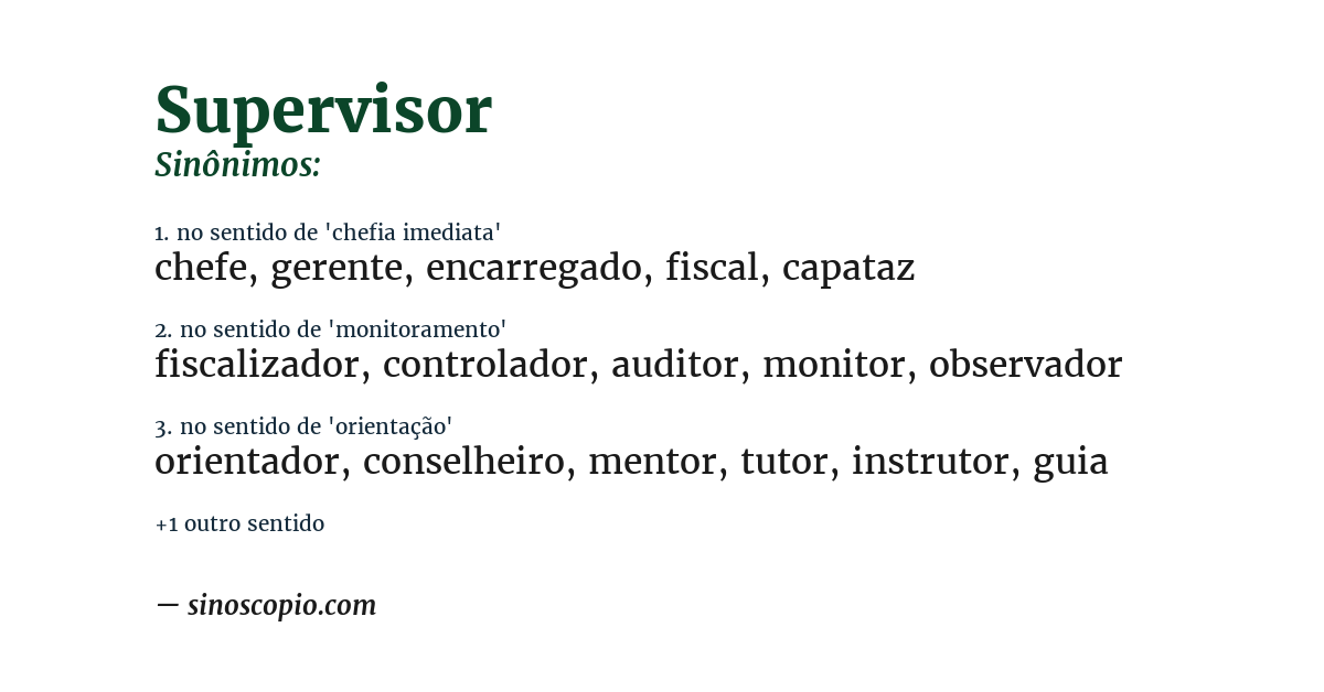 Sinônimo de supervisor