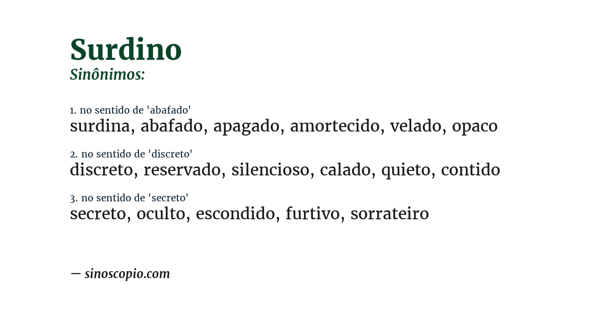Sinônimo de surdino