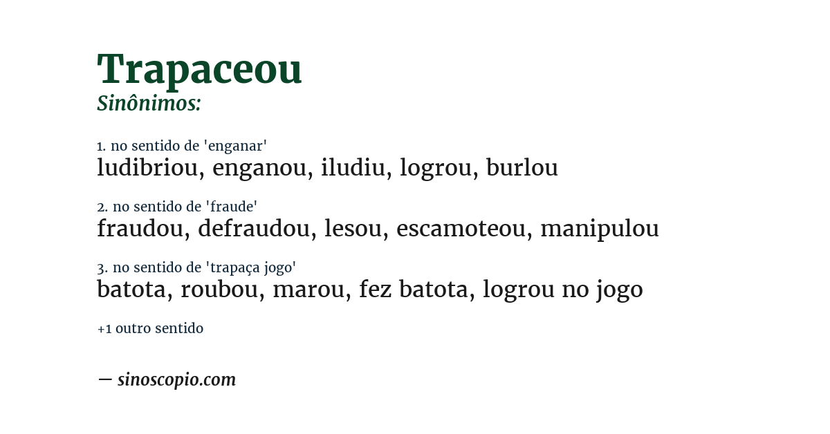 Sinônimo de trapaceou