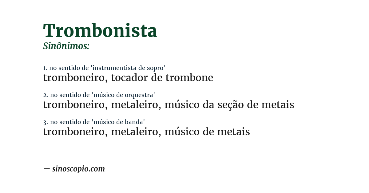 Sinônimo de trombonista