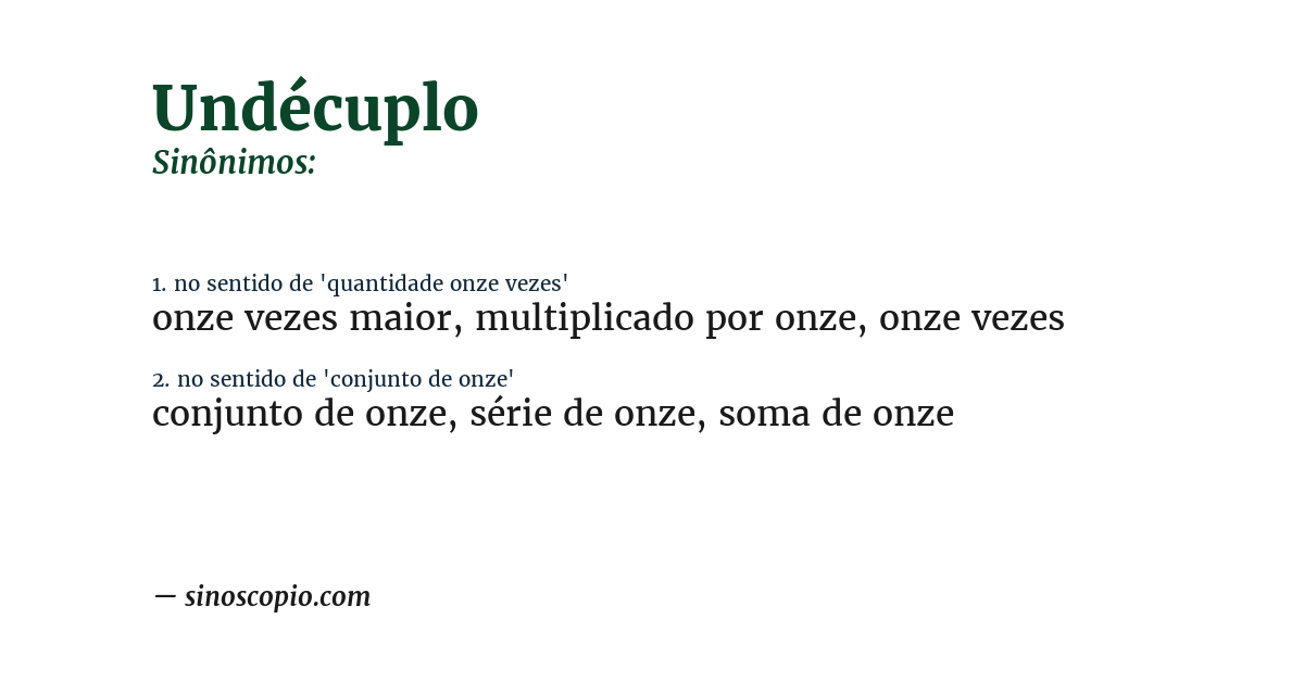 Sinônimo de undécuplo