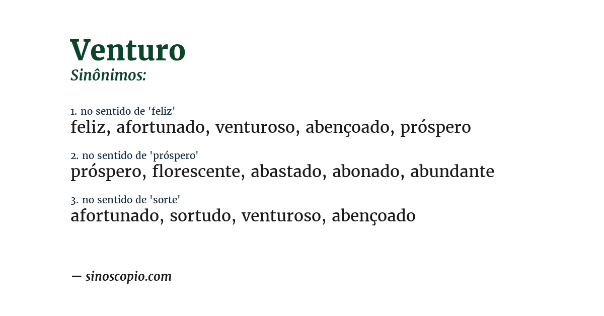 Sinônimo de venturo
