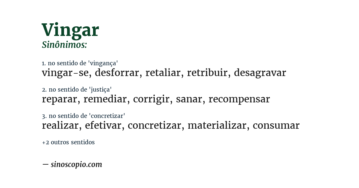Sinônimo de vingar