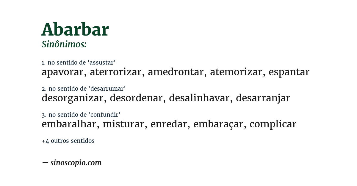 Sinônimo de abarbar