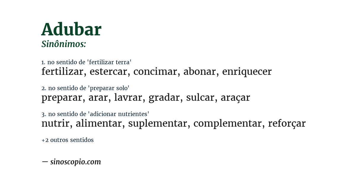Sinônimo de adubar