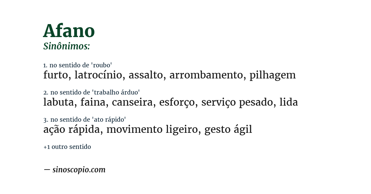 Sinônimo de afano