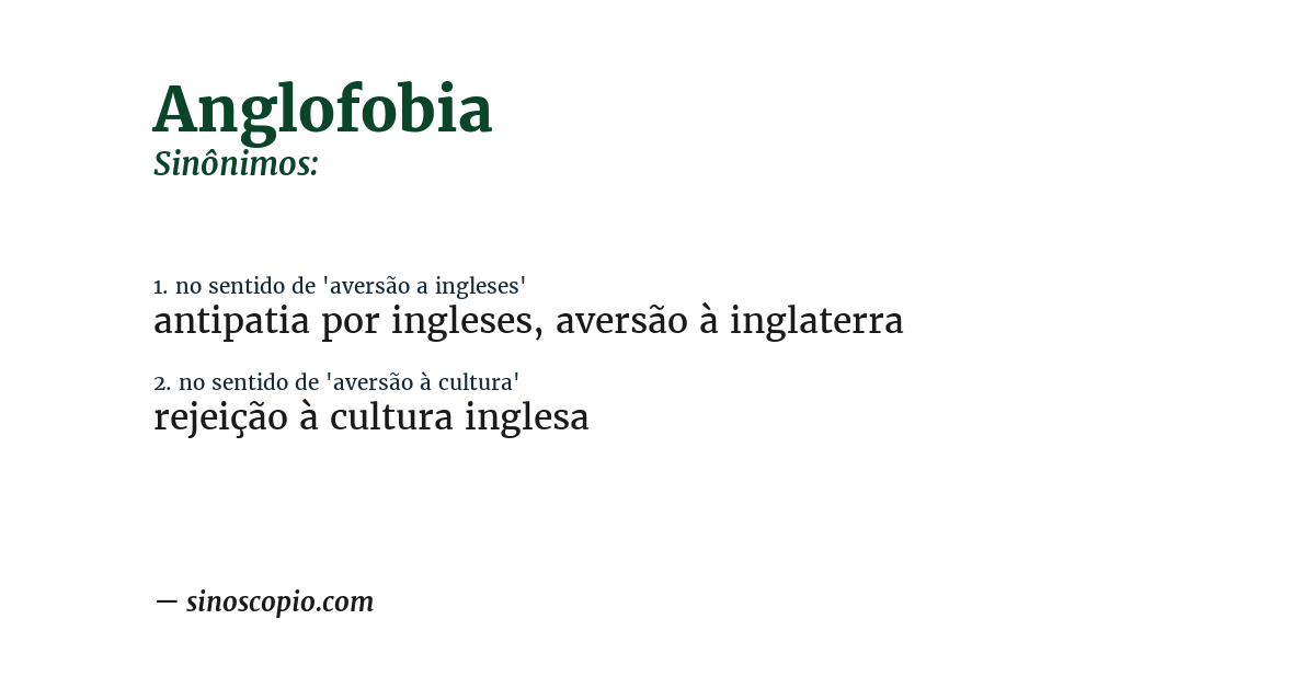 Sinônimo de anglofobia
