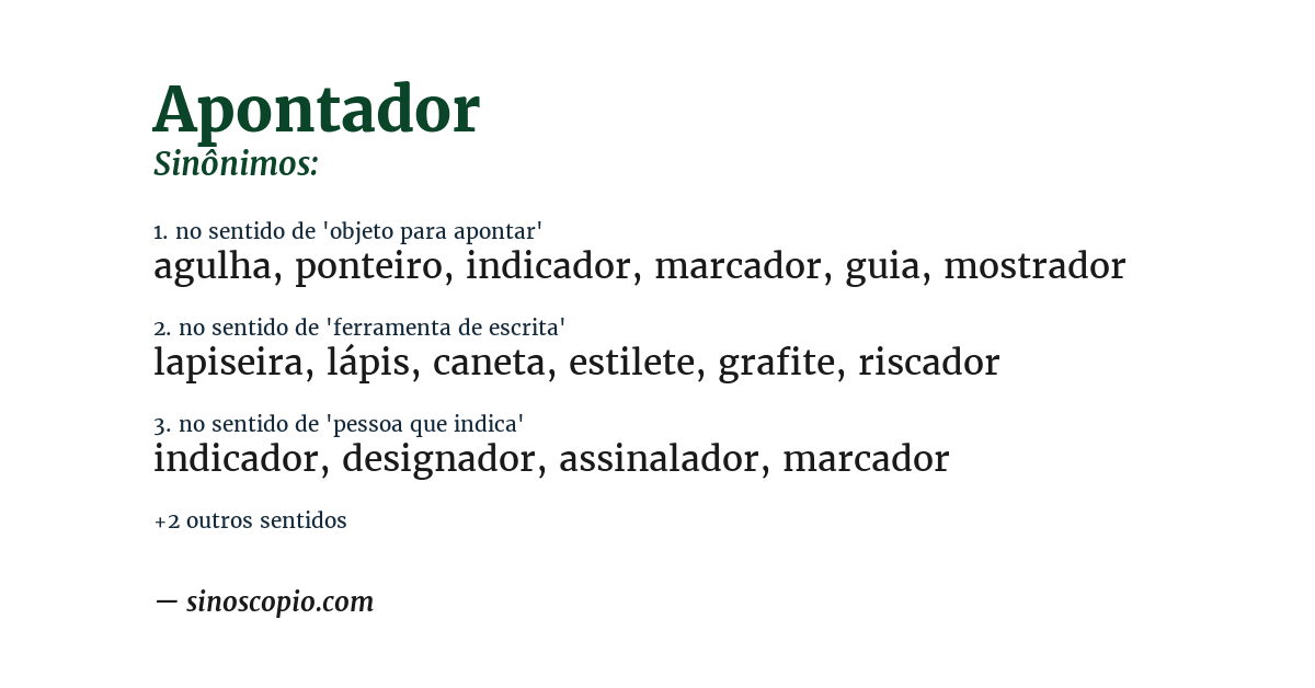 Sinônimo de apontador