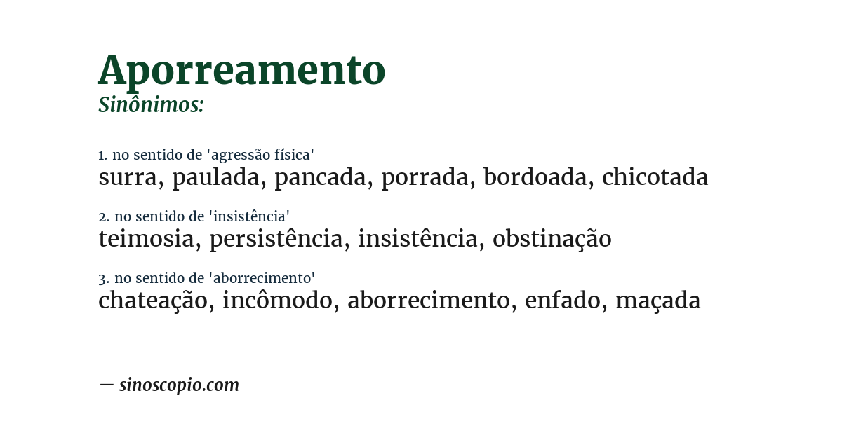 Sinônimo de aporreamento