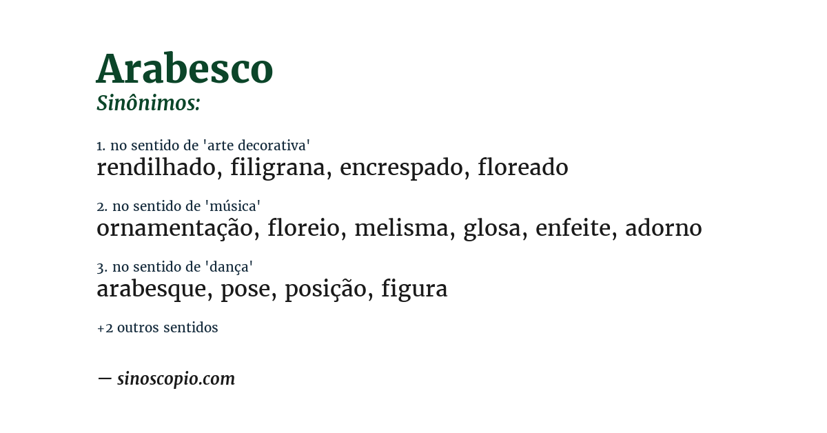 Sinônimo de arabesco