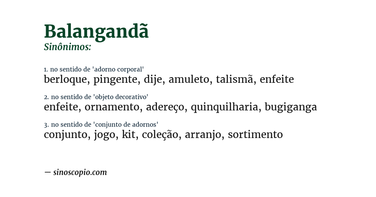 Sinônimo de balangandã