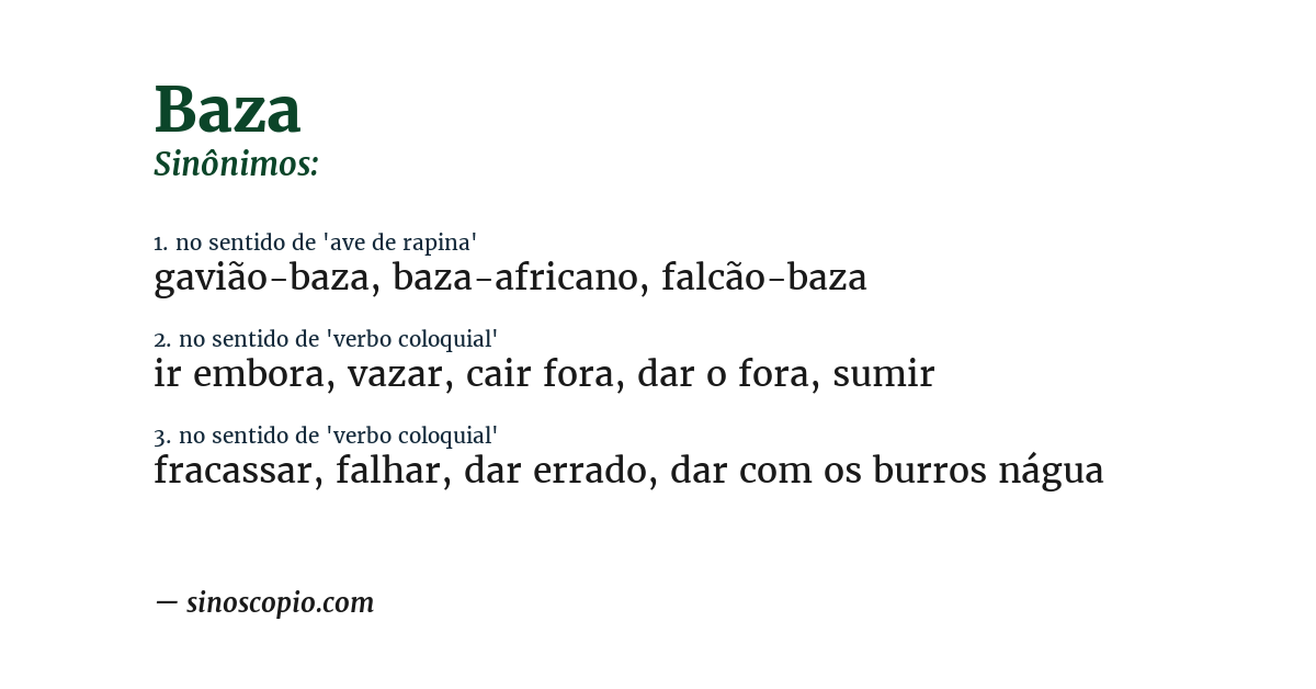 Sinônimo de baza