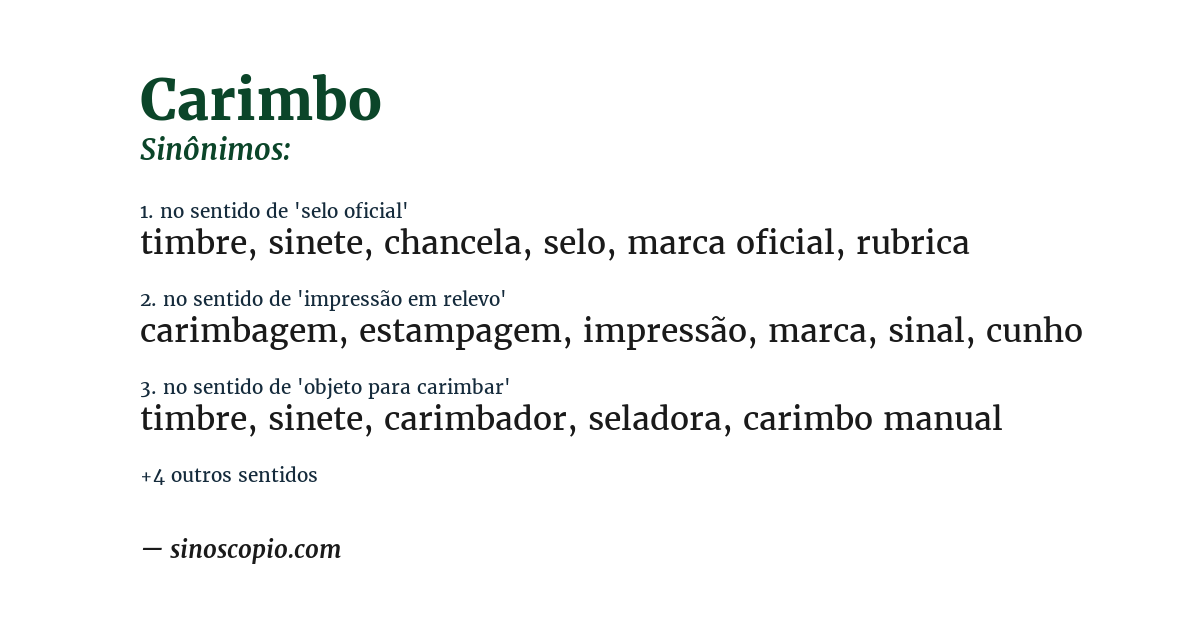 Sinônimo de carimbo