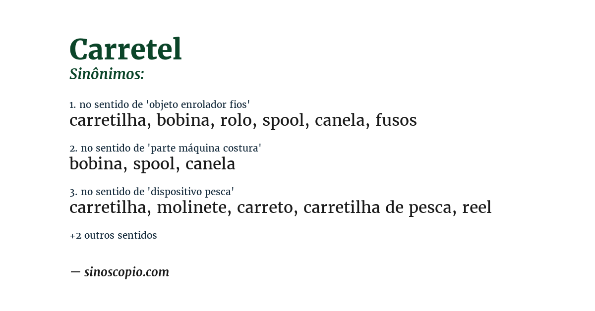 Sinônimo de carretel