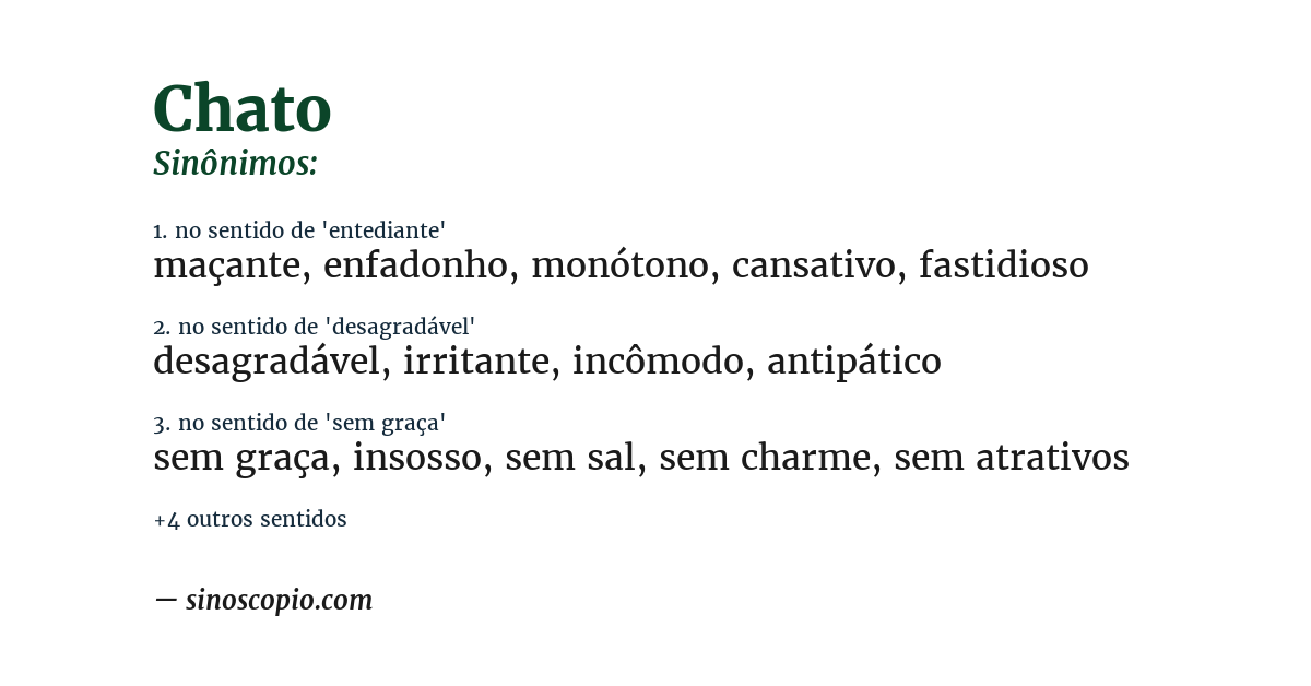 Sinônimo de chato