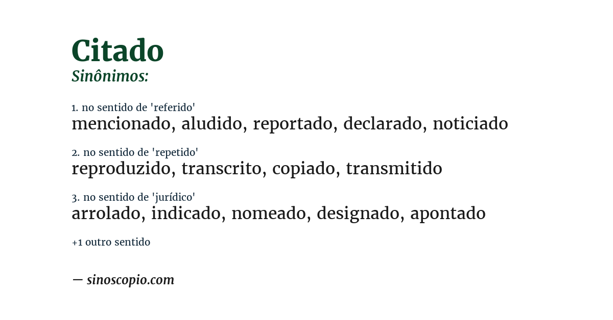 Sinônimo de citado