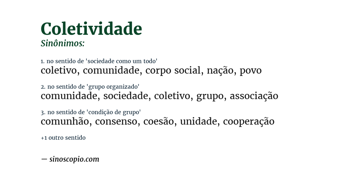 Sinônimo de coletividade