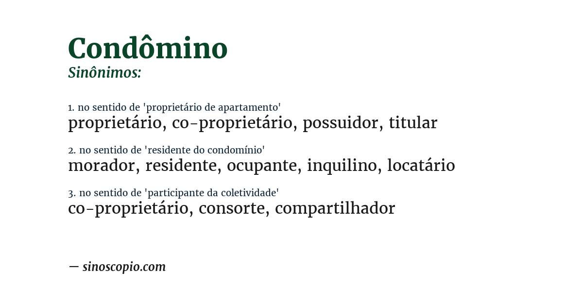 Sinônimo de condômino
