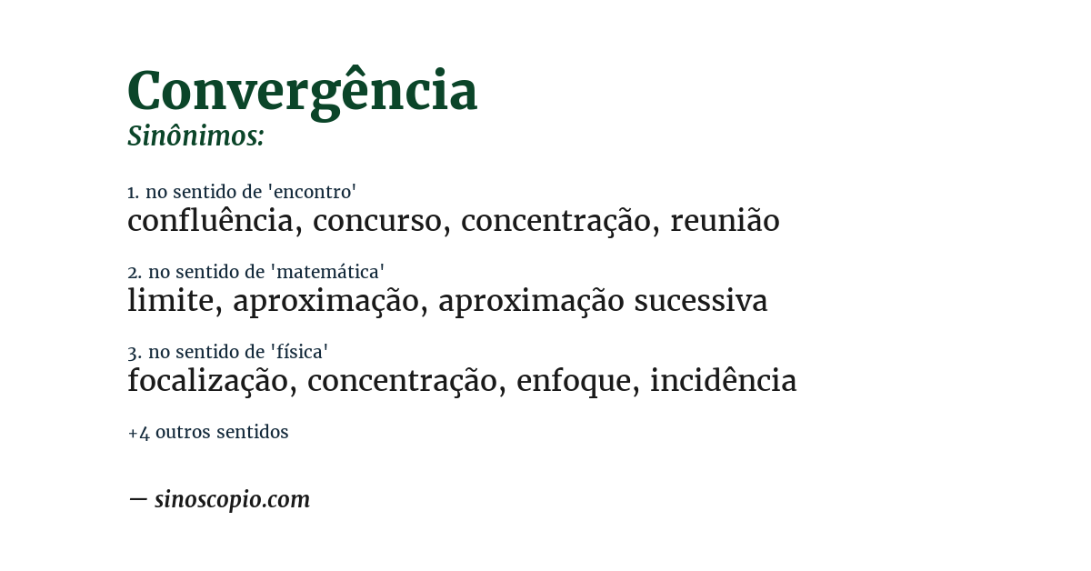Sinônimo de convergência