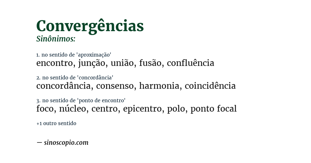 Sinônimo de convergências