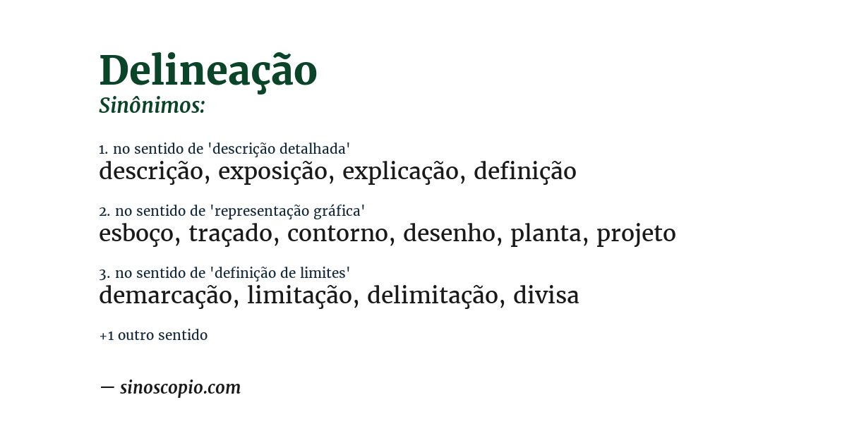 Sinônimo de delineação