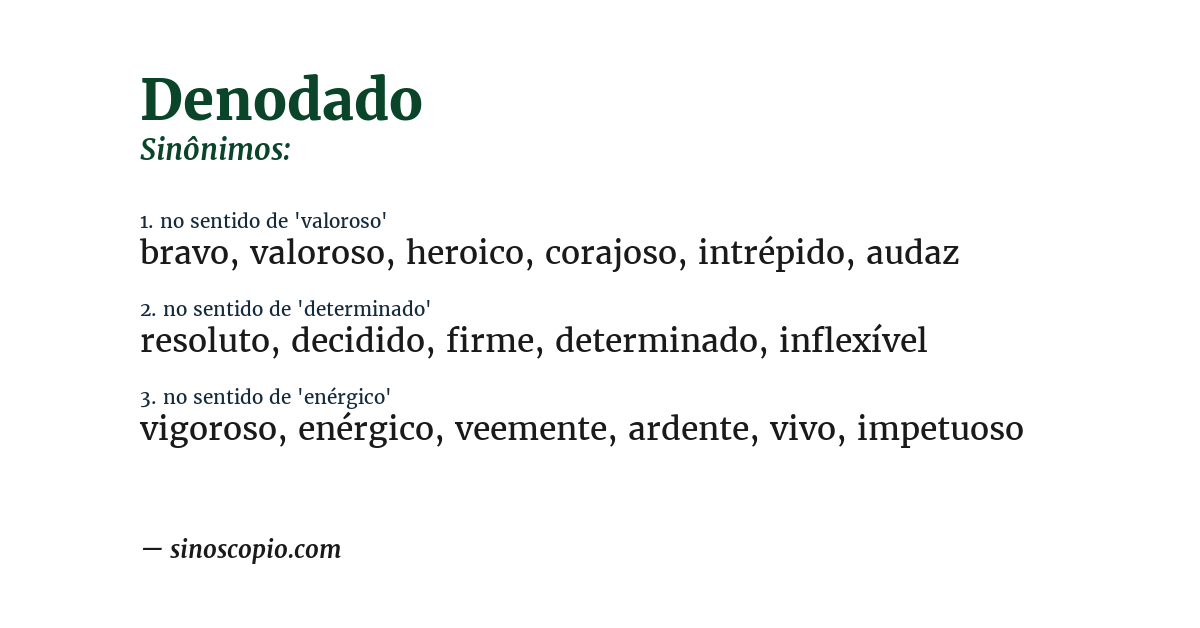 Sinônimo de denodado