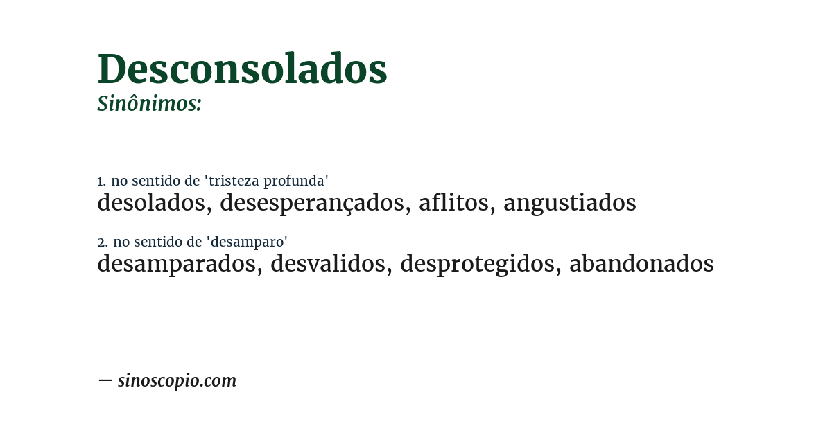 Sinônimo de desconsolados